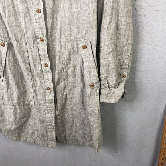 Duluth Trading Jacket Womens Large Beige Hemp Organic Cotton Utility Shacket - Picture 12 of 16